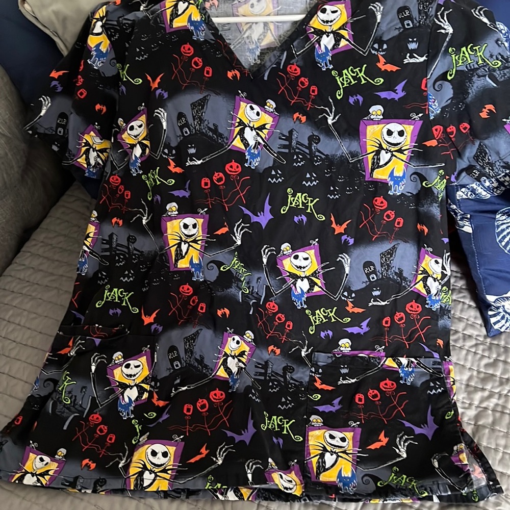 Nightmare before Christmas scrub top